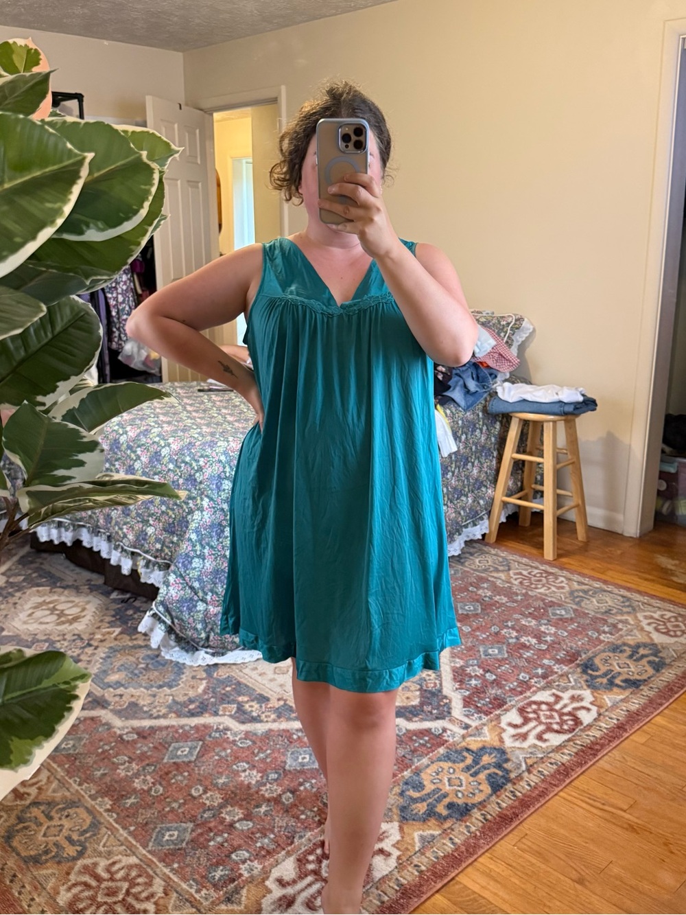 Vintage Vanity Fair blue knee length slip dress
